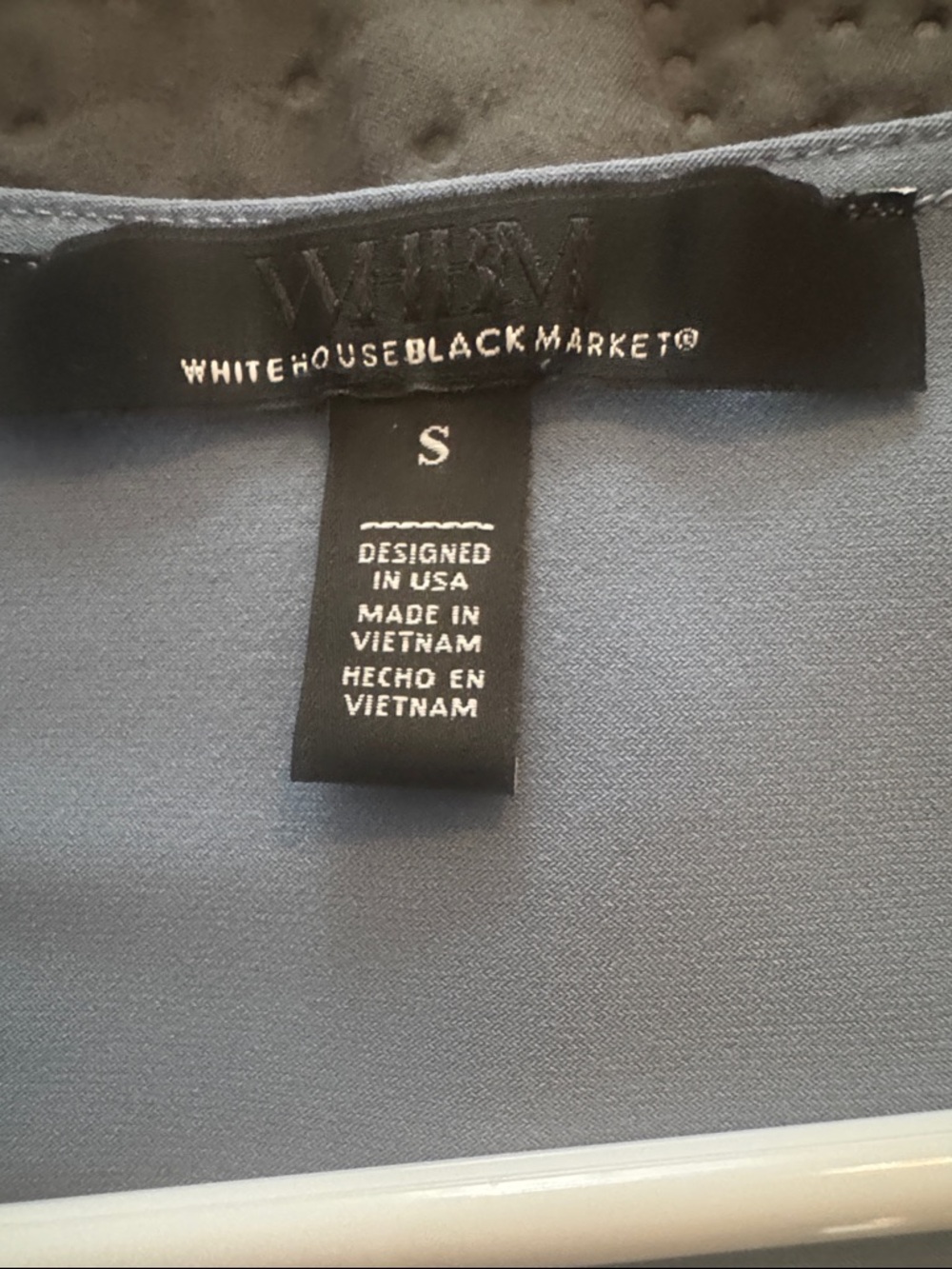 White House Black Market WHBM Dusty Blue Lace-Up V-Neck Sleeveless Shell - Picture 3 of 3